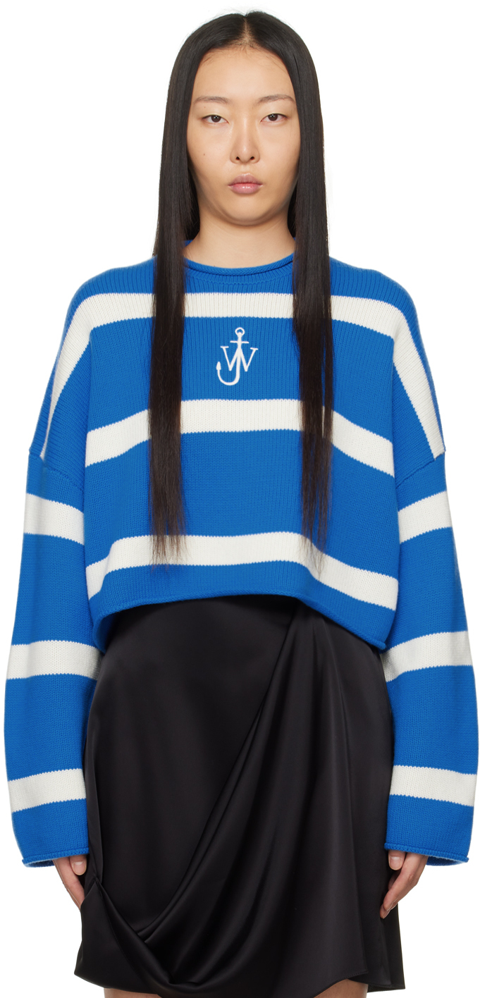 Синий полосатый свитер Jw Anderson свитер размер 92 52 синий