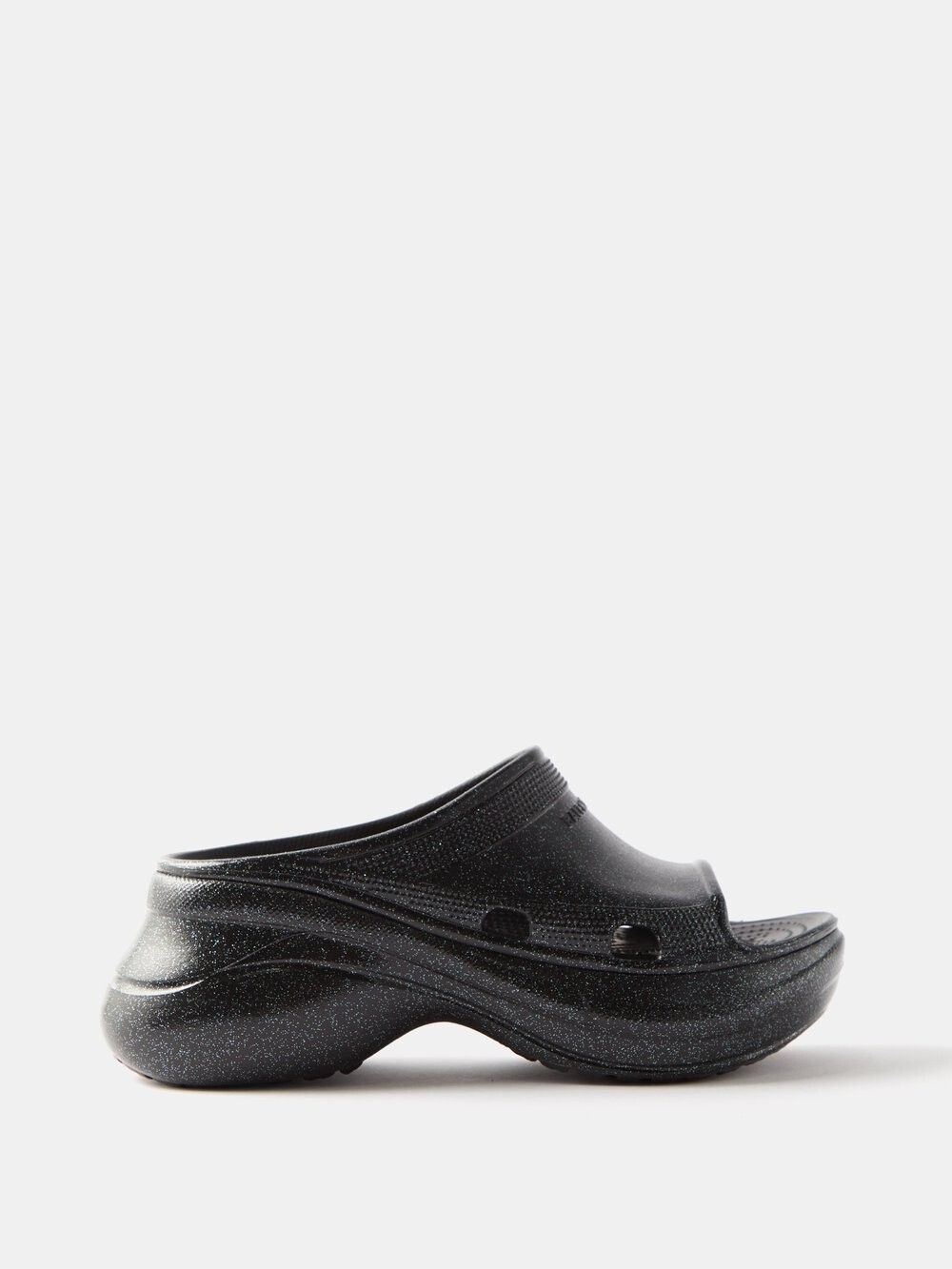 

Шлепанцы из блестящей резины из коллекции x crocs Balenciaga, черный