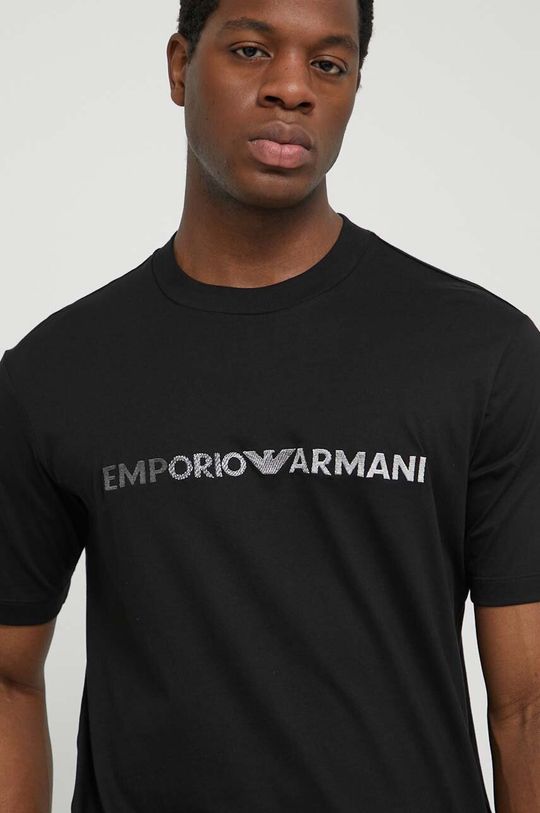 

Хлопковая футболка Emporio Armani, черный