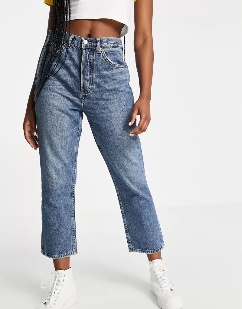 

Голубые прямые джинсы Topshop Editor