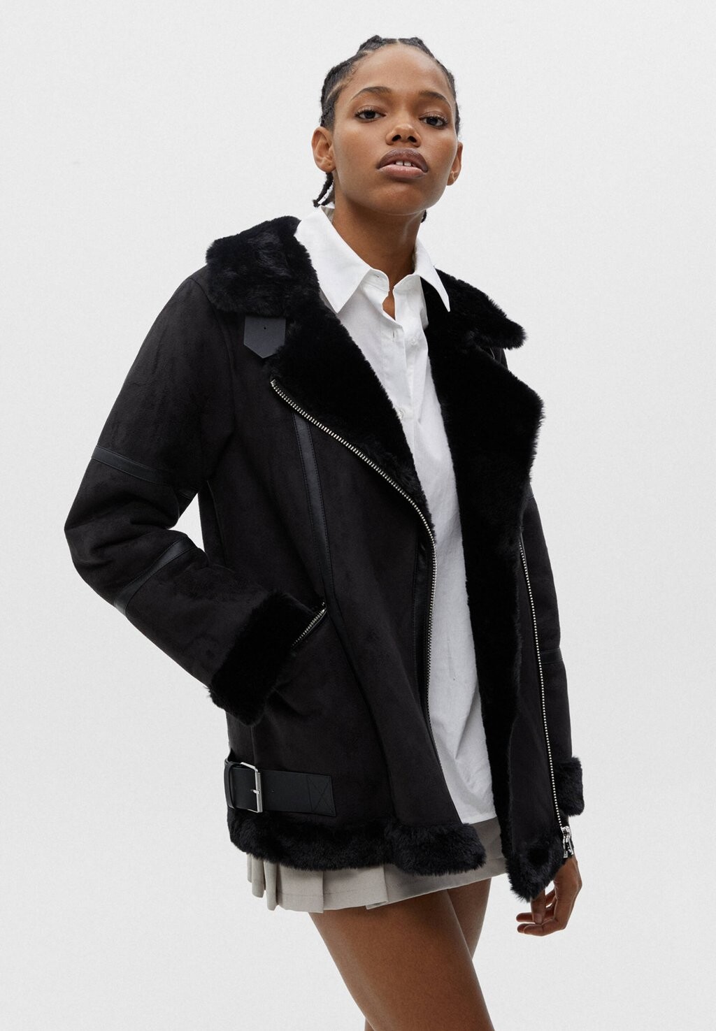 

Куртка из искусственной кожи PULL&BEAR, Черный