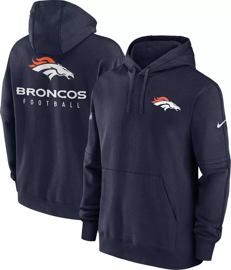 

Мужской темно-синий пуловер с капюшоном Nike Denver Broncos 2023 Sideline Club