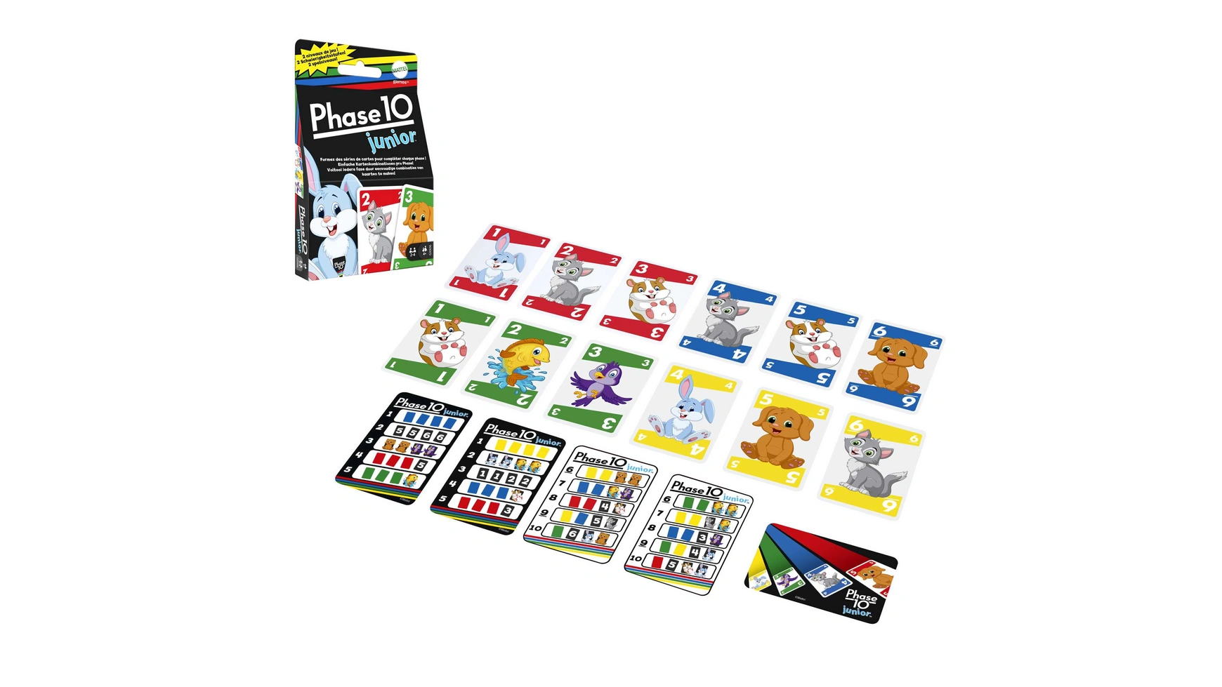 Mattel Games Phase 10 Junior, карточная игра, детская игра, семейная игра