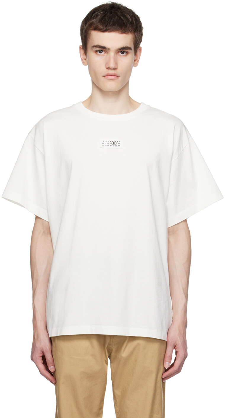 

MM6 Maison Margiela Белая футболка с нашивками, Белый