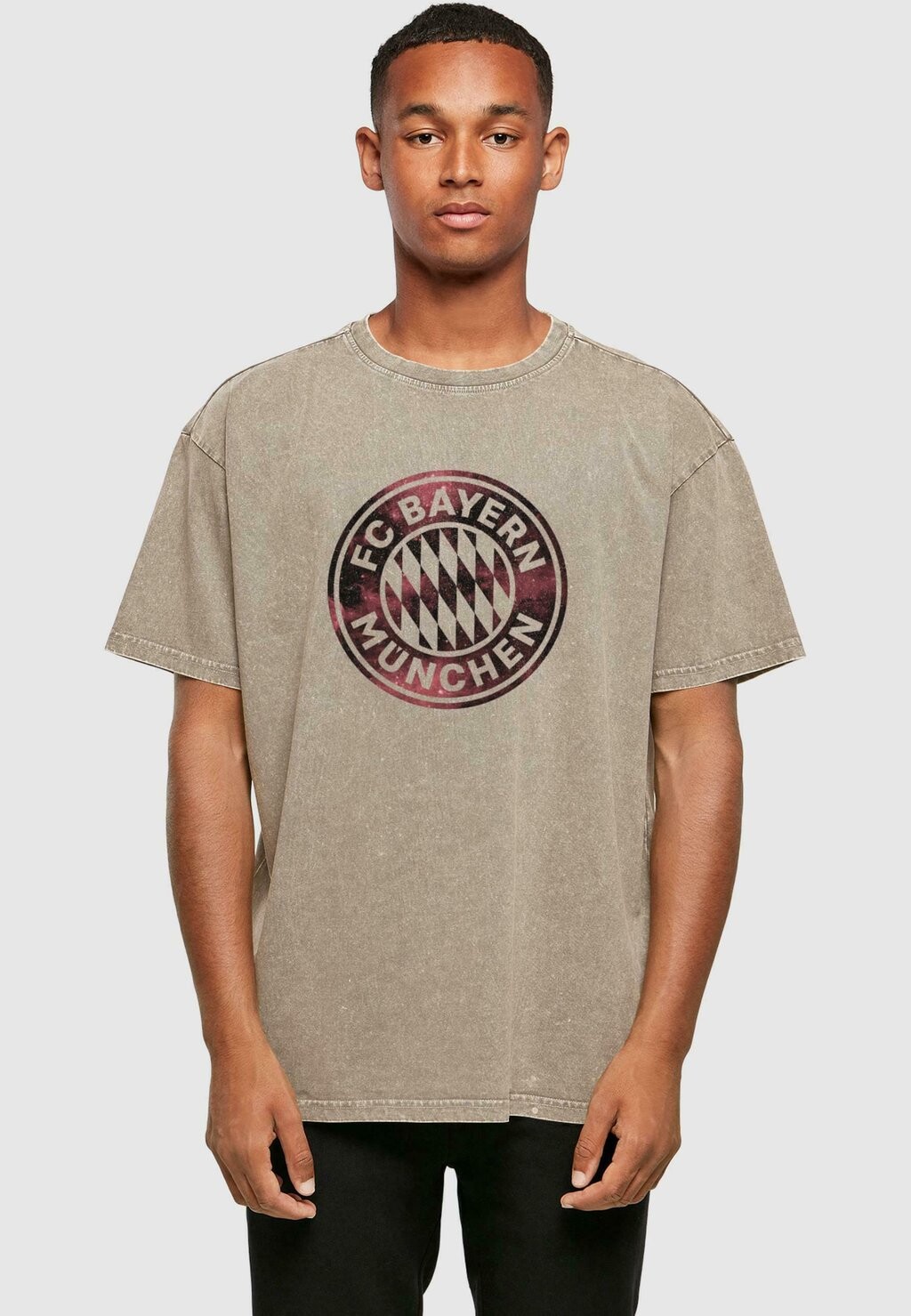 Team ФУТБОЛКА Acid WASHED HEAVY OVERSIZE GALAXY LOGO FC Bayern München, цвет darkkhaki