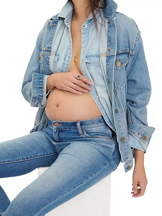 Классическая джинсовая куртка для беременных Hatch, цвет light wash