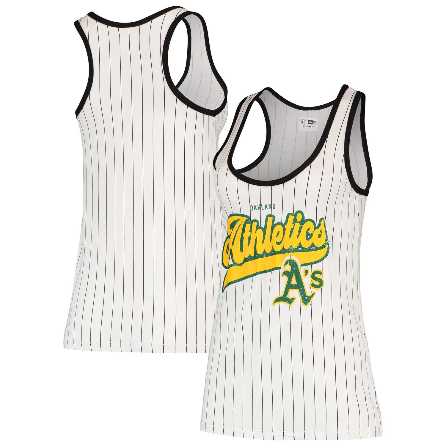 

Женская майка New Era белого/черного цвета Oakland Athletics в тонкую полоску с овальным вырезом New Era, Черный