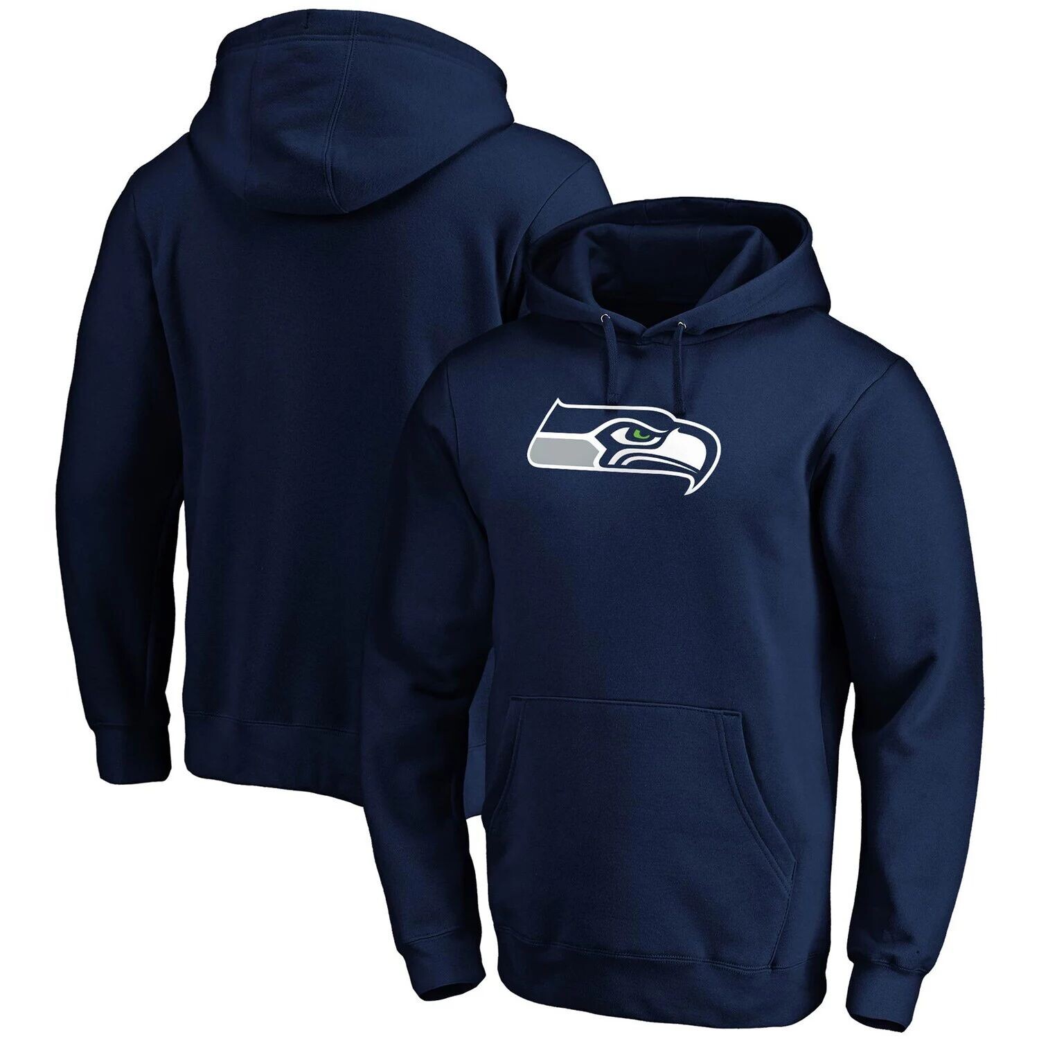 

Мужской пуловер с капюшоном и логотипом команды Seattle Seahawks темно-синего цвета с логотипом колледжа Fanatics, Синий