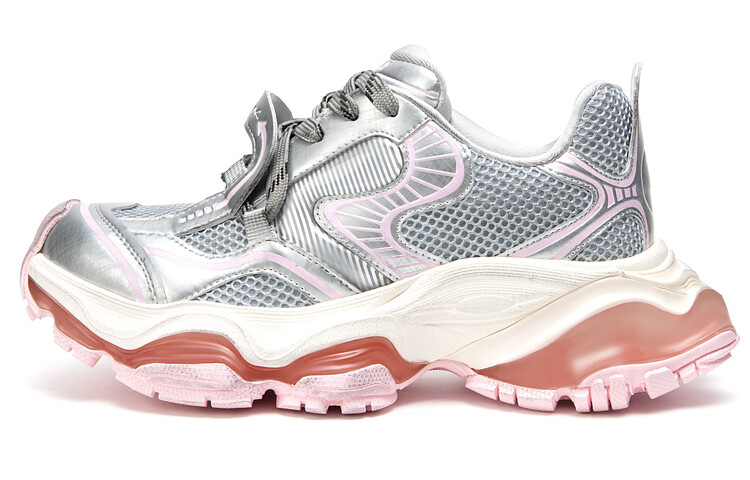 

Кроссовки женские толстые низкие Mio, цвет Silver/Grey/Pink