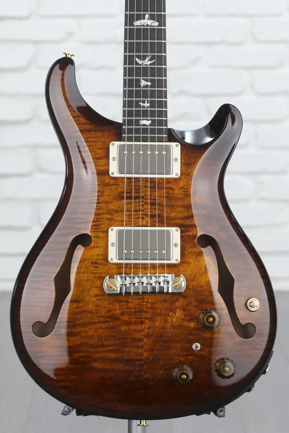 

Пьезоэлектрическая гитара PRS Hollowbody II - Black Gold Wrap Burst 10-Top