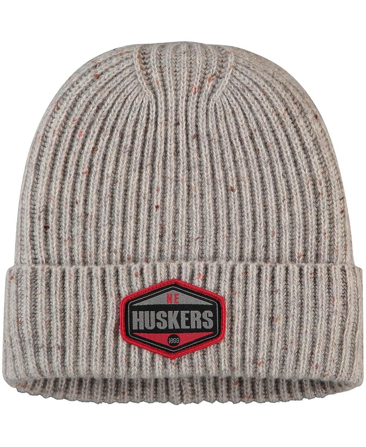 

Мужская серая вязаная шапка Nebraska Huskers Alp с манжетами Top of the World