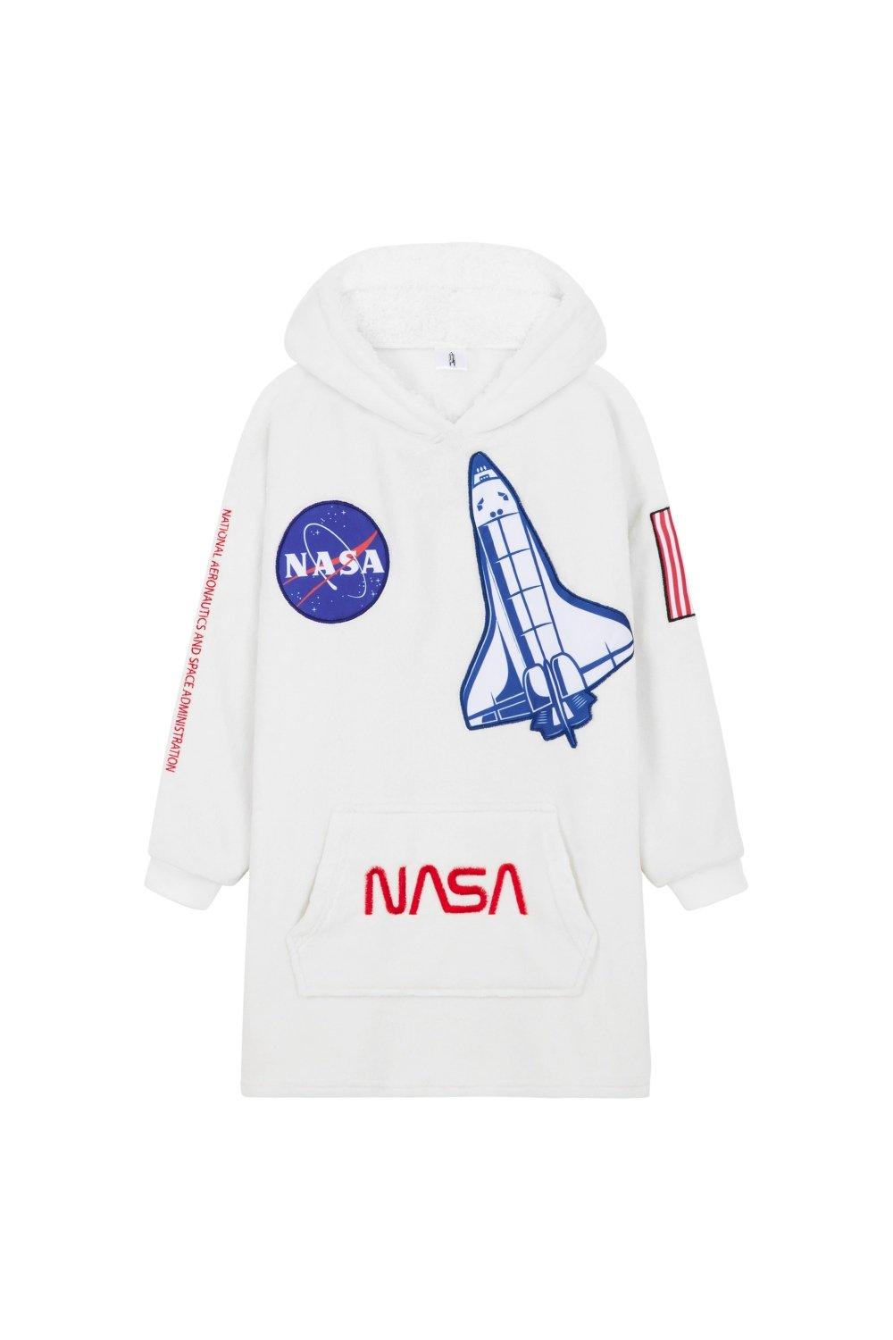 цена Пончо оверсайз с капюшоном NASA, мультиколор