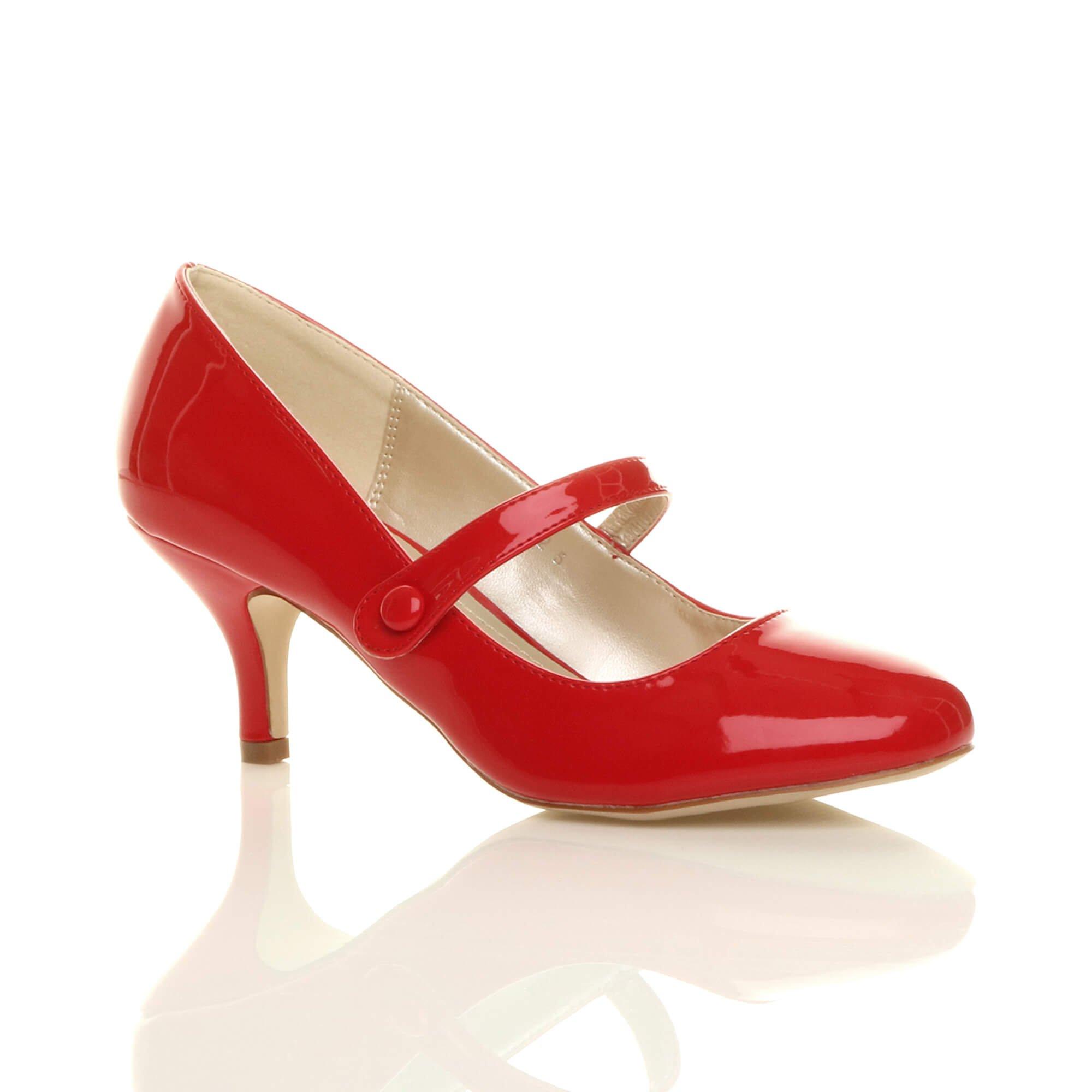 Лакированные туфли-лодочки Mary Jane на среднем каблуке AJVANI, красный туфли лодочки женские на платформе классические свадебные туфли мэри джейн средний каблук черные белые 2021