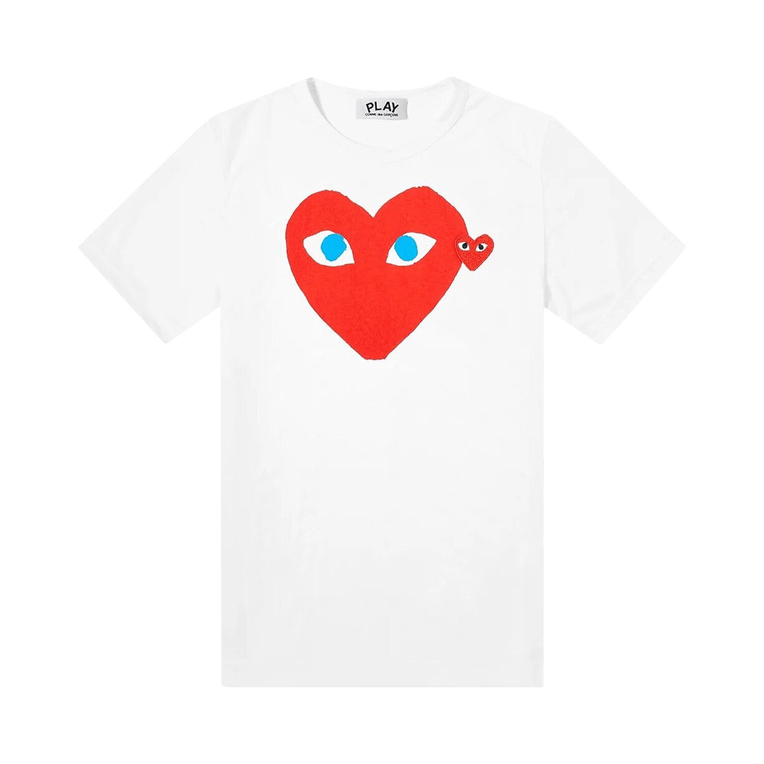 

Футболка с логотипом Comme des Garçons PLAY Heart Eyes, цвет Белый