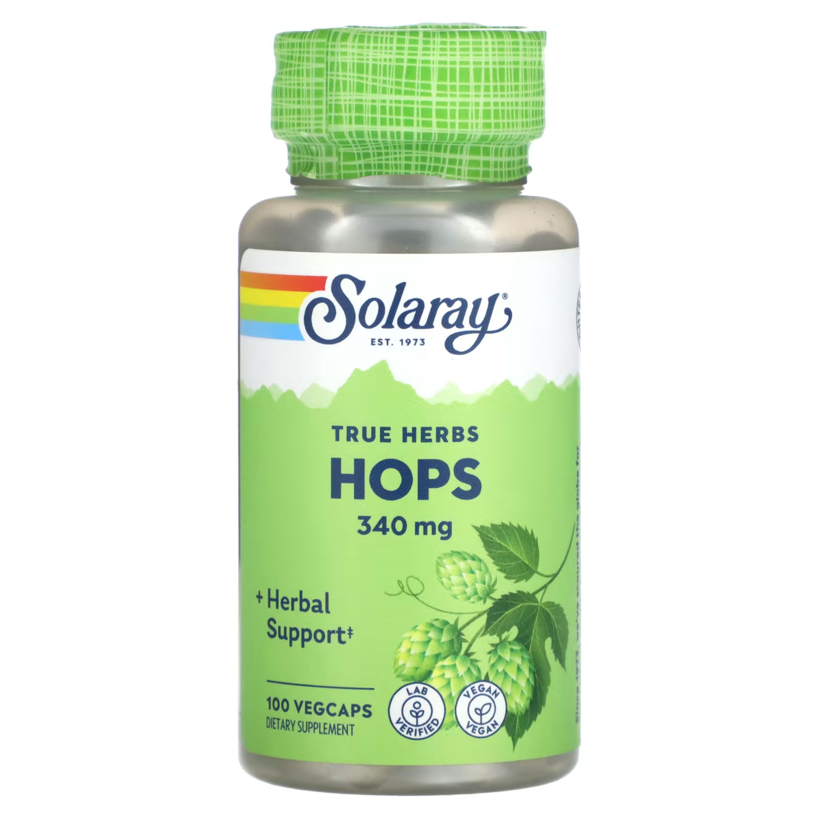 Solaray True Herbs HOPS 340 мг 100 растительных капсул solaray true herbs пиретрум 380 мг 100 vegcaps