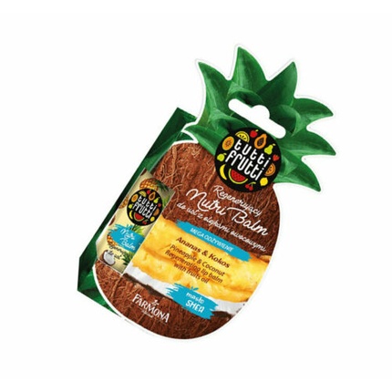Tutti Frutti Восстанавливающий питательный бальзам для губ «Ананас и кокос» 12 мл, Farmona средства для ванной и душа tutti frutti мыло жидкое ананас и кокос