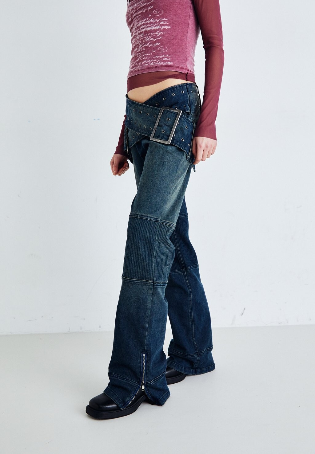 

Мешковатые джинсы ASSASSIN With MOTO PANELING Jaded London, цвет mid wash
