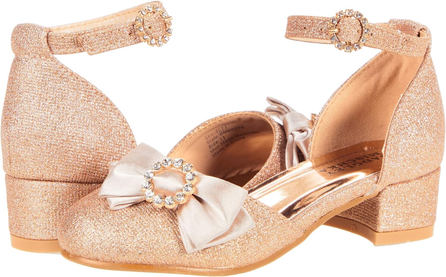 

Туфли Angie Bow Shoe Badgley Mischka, цвет Rose Gold Glitter