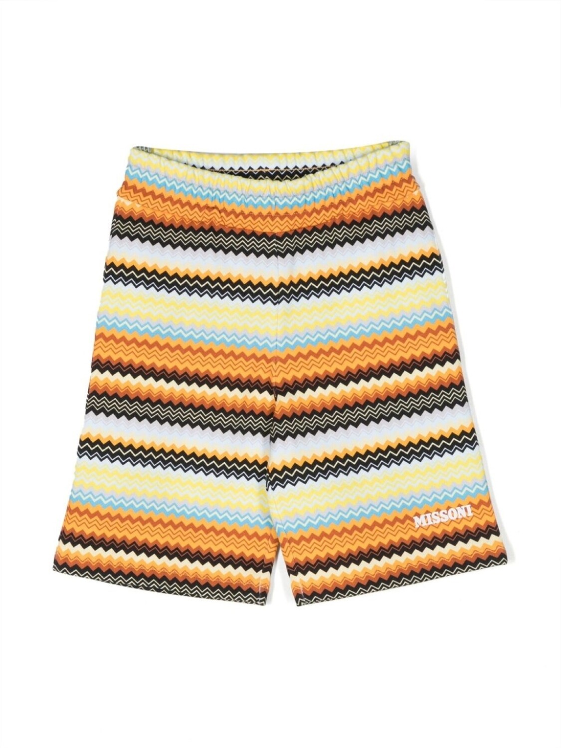 

Missoni Kids шорты с узором зигзаг, желтый