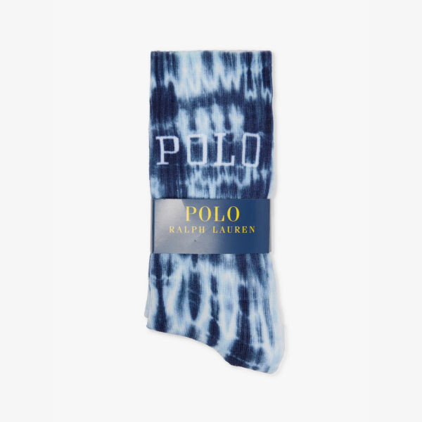 

Вязаные носки с эффектом тай-дай Polo Ralph Lauren, синий