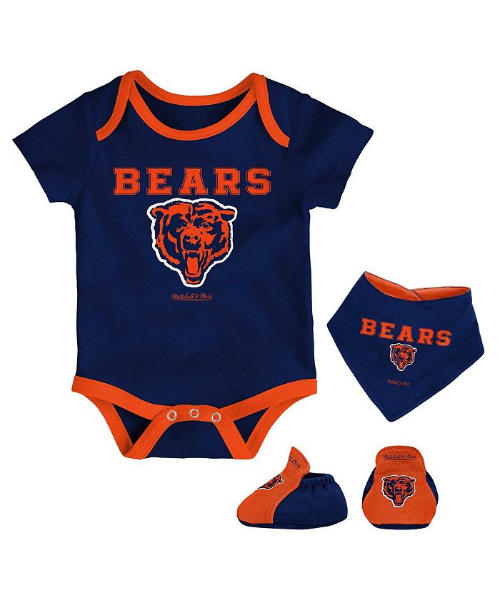 Комплект боди Chicago Bears с нагрудником и пинетками для новорожденных Mitchell & Ness, синий