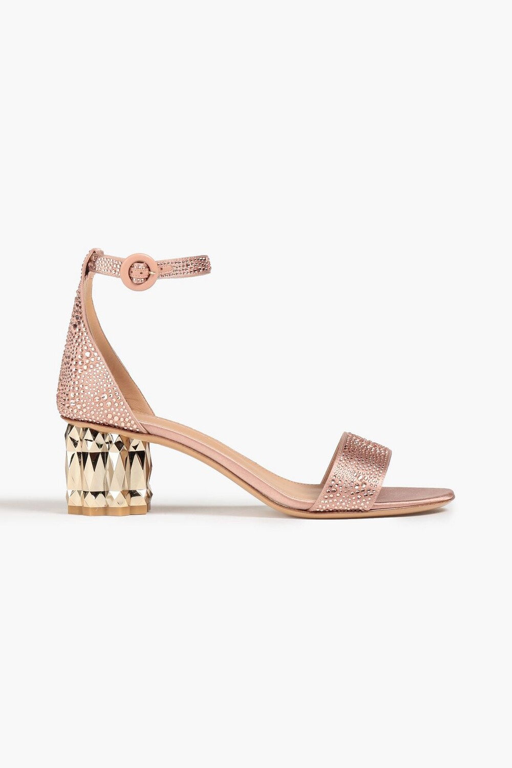 

Атласные босоножки Azalea с кристаллами FERRAGAMO, румян
