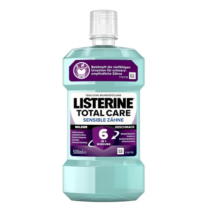 LISTERINE Total Care Sensitive Teeth 500 мл Антибактериальная жидкость для полоскания рта с действием 6 в 1 Мягкая жидкость для полоскания рта защищает от проблем с деснами