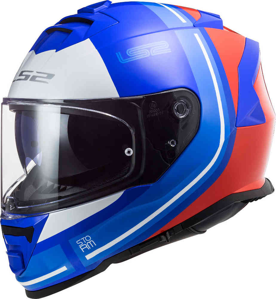 Наклонный шлем FF800 Storm LS2, красно синий шлем полнолицевой ls2 ff800 storm ii белый