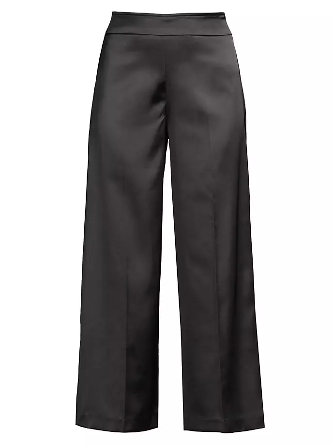 Атласные широкие брюки Alex Avenue Montaigne, черный