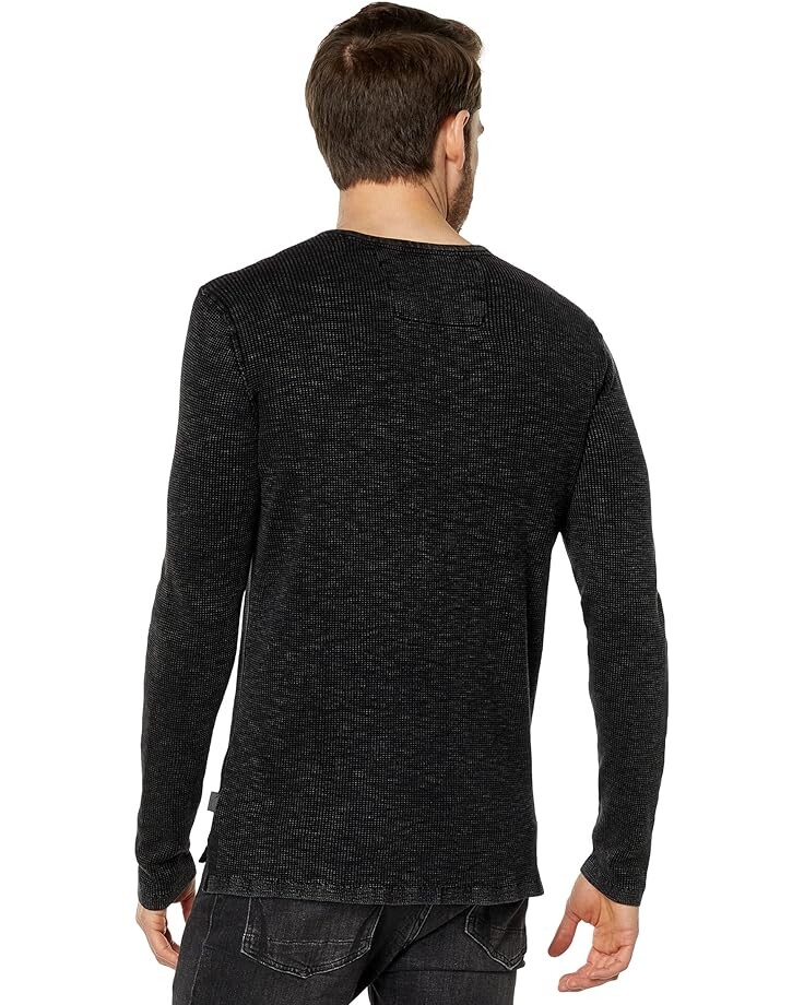 

Свитер John Varvatos Memphis Waffle Henley in Fadeaway Wash Y1891X88, черный