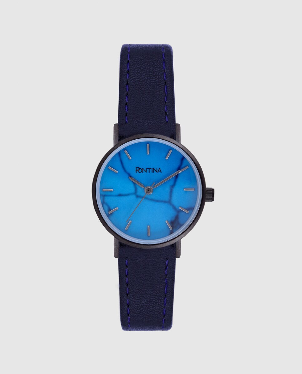 

Pontina CY10883L синие кожаные женские часы Pontina, синий