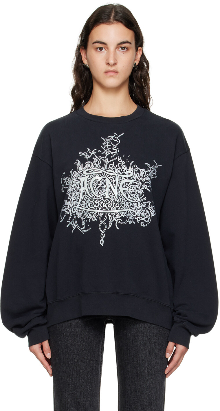 

Черный светящийся в темноте свитшот Acne Studios