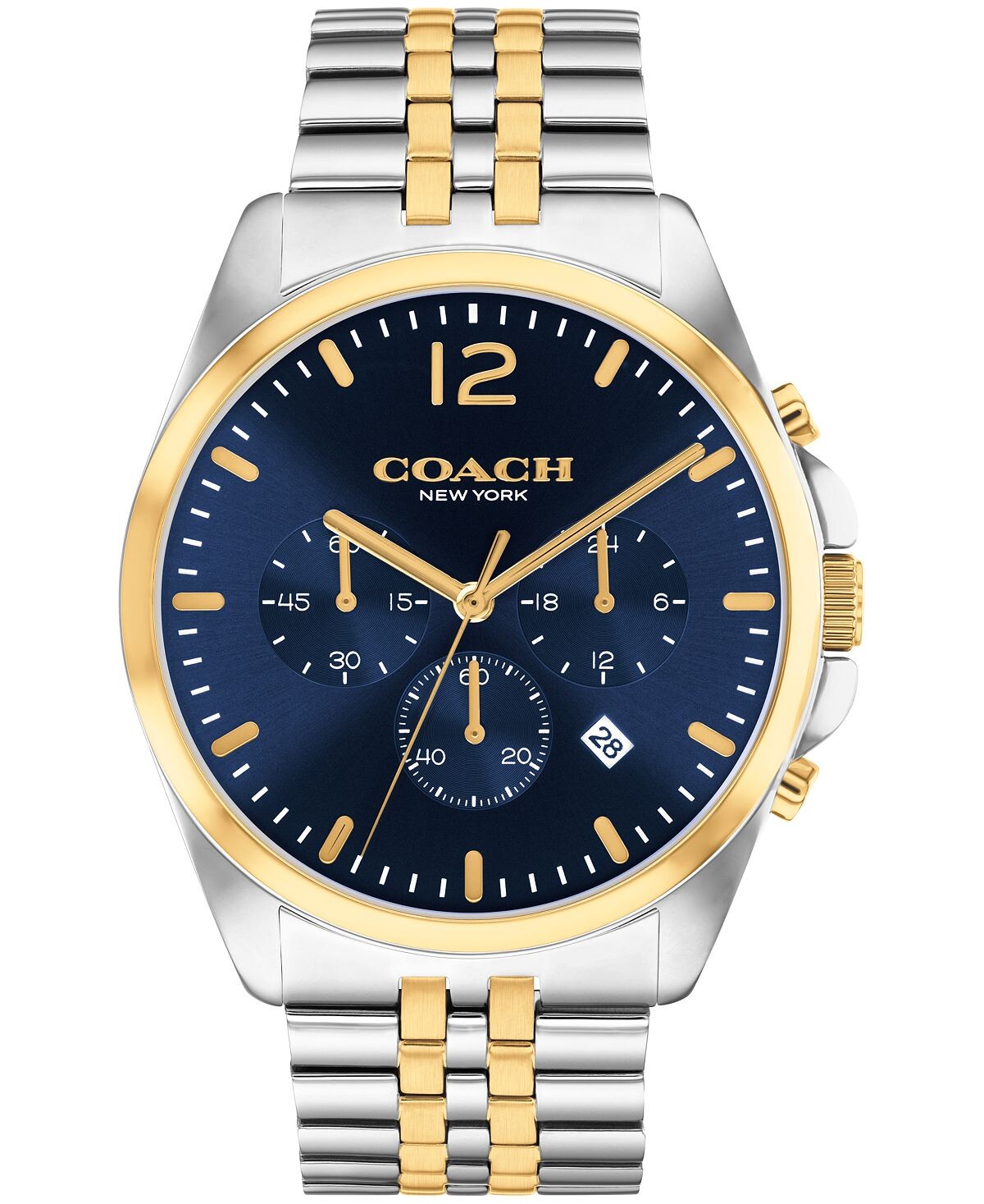 

Мужские двухцветные часы-браслет Greyson из нержавеющей стали, 43 мм COACH