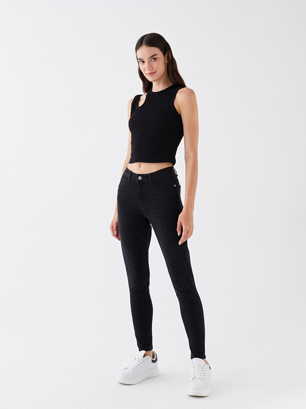 

Женские джинсовые брюки скинни с нормальной талией LCW Jeans