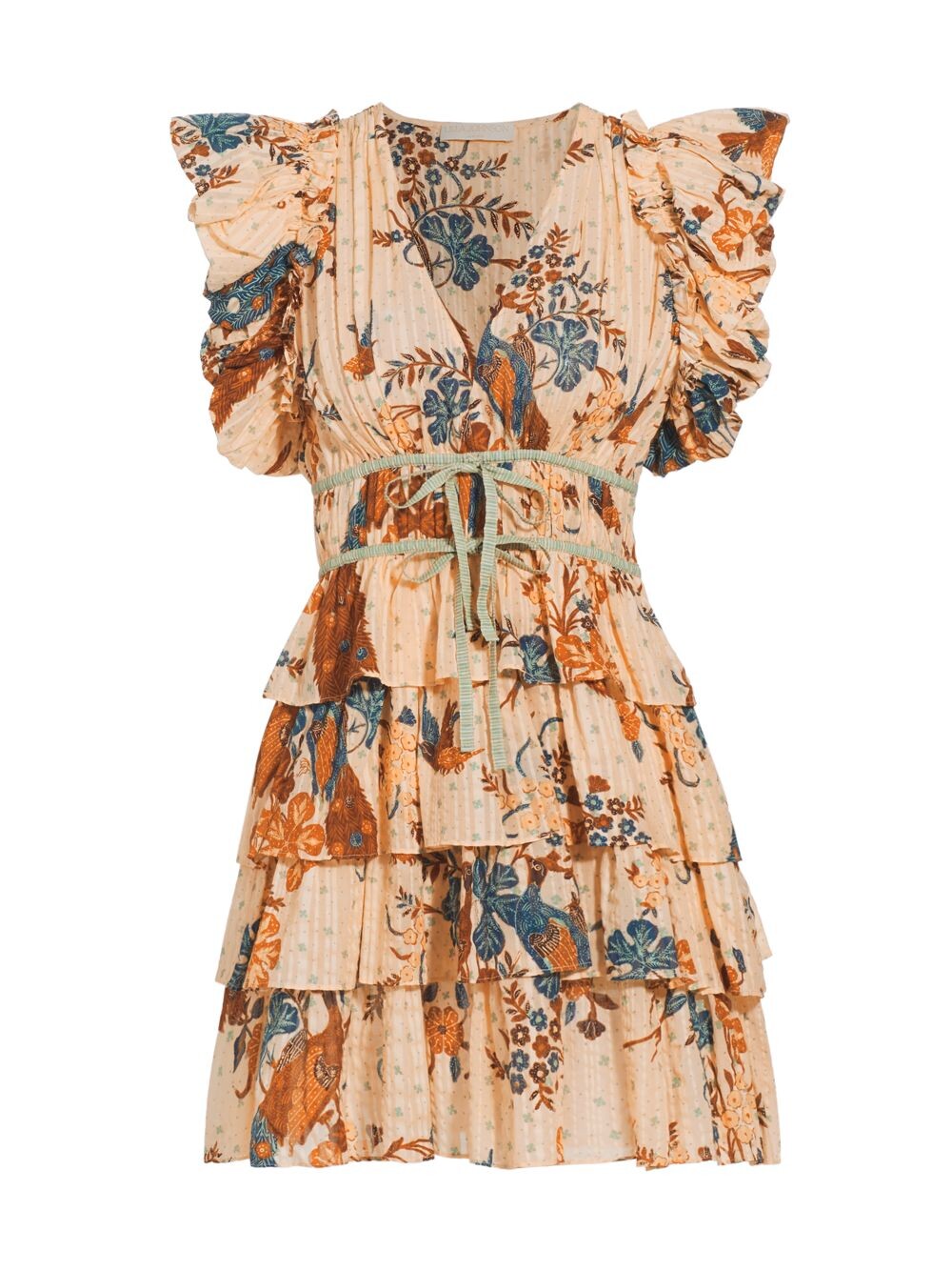 

Мини-платье Marni с цветочным принтом и оборками Ulla Johnson