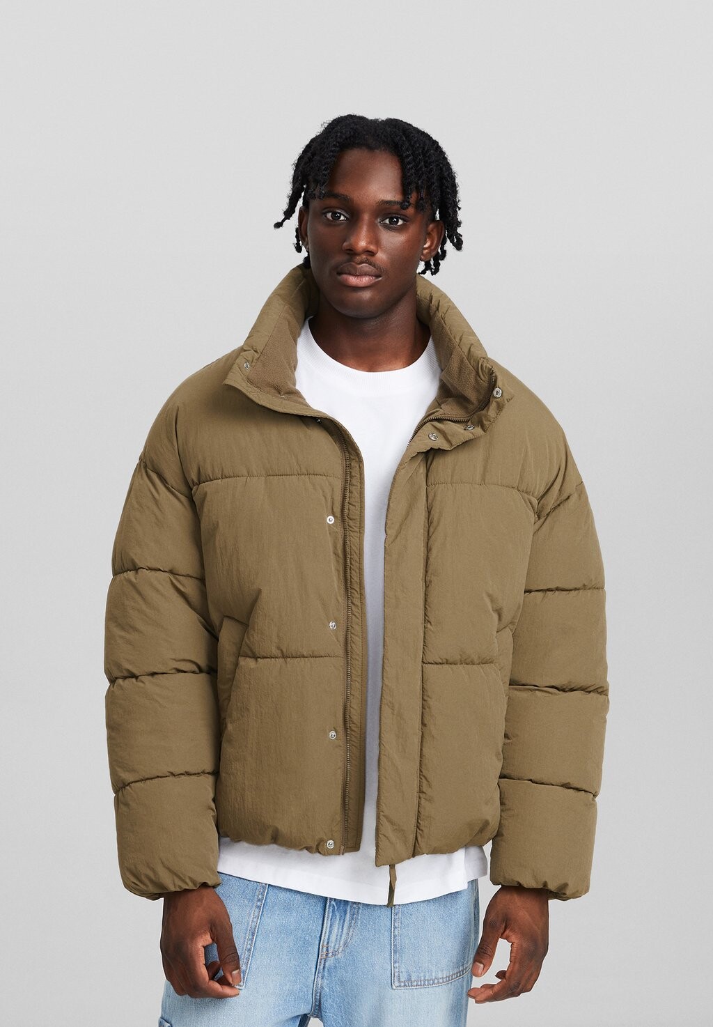 

Зимняя куртка Puffer Bershka, цвет light brown