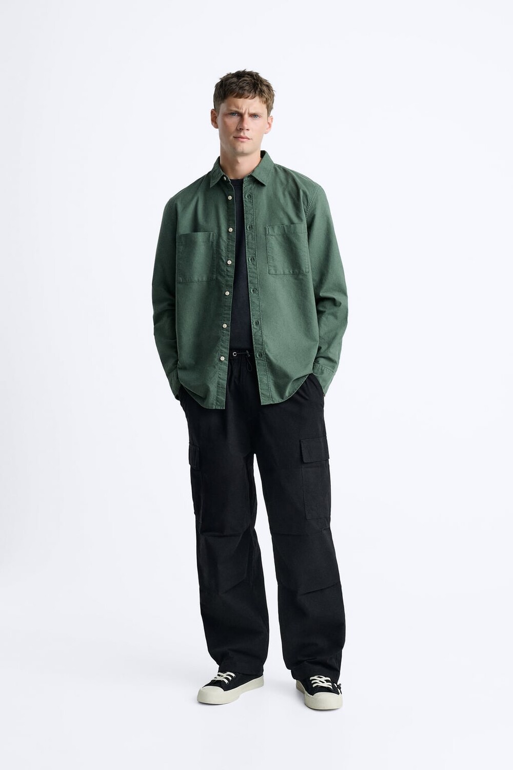 

Джинсовая рубашка ZARA, зеленый