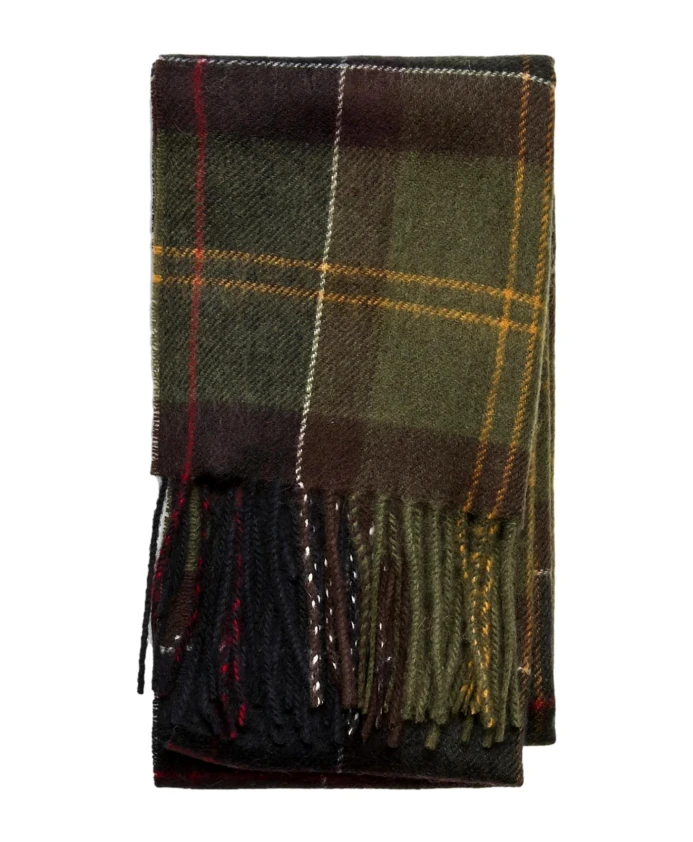 

Классический шарф из овечьей шерсти в клетку тартан. Barbour, мультиколор