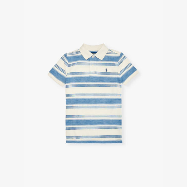 

Полосатая хлопковая рубашка-поло с вышитым логотипом для мальчиков Polo Ralph Lauren, мультиколор