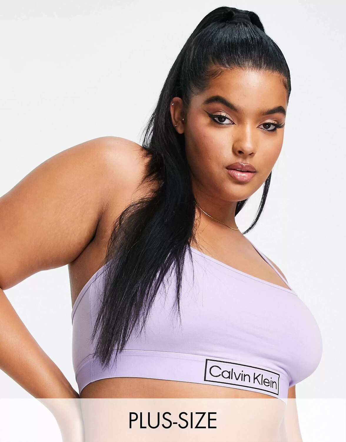 

Сиреневый бюстгальтер без подкладки Calvin Klein Plus Size Reimagined Heritage