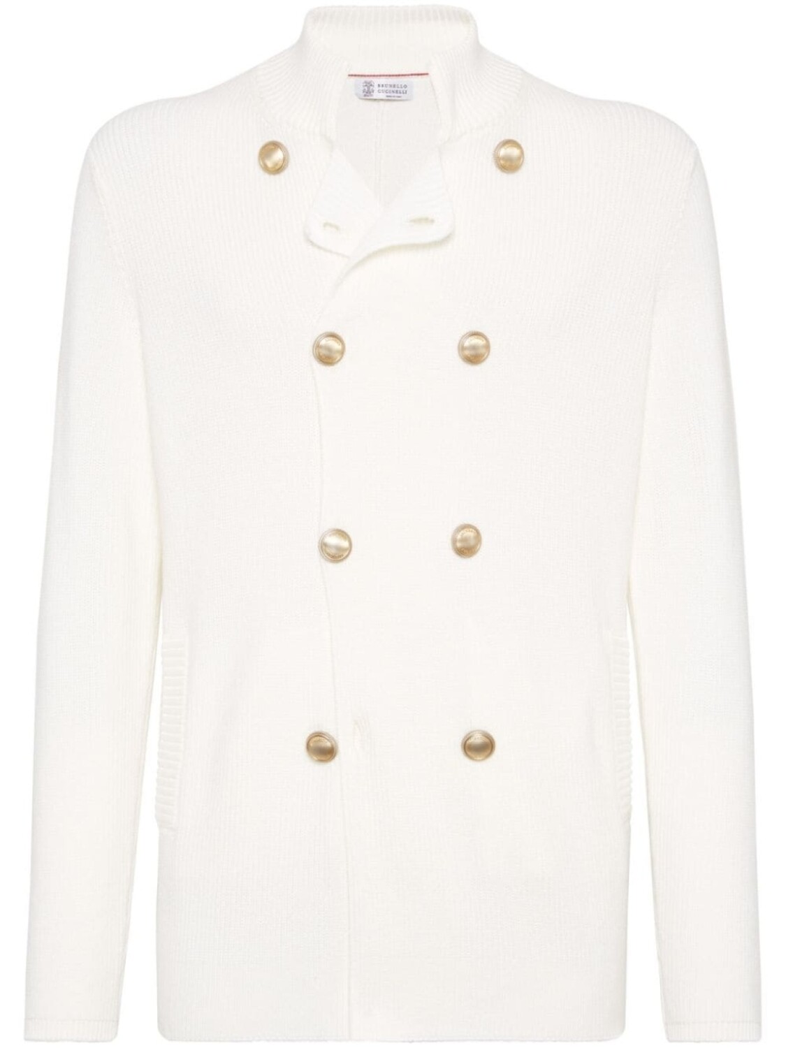 

Brunello Cucinelli двубортный кардиган в рубчик, белый