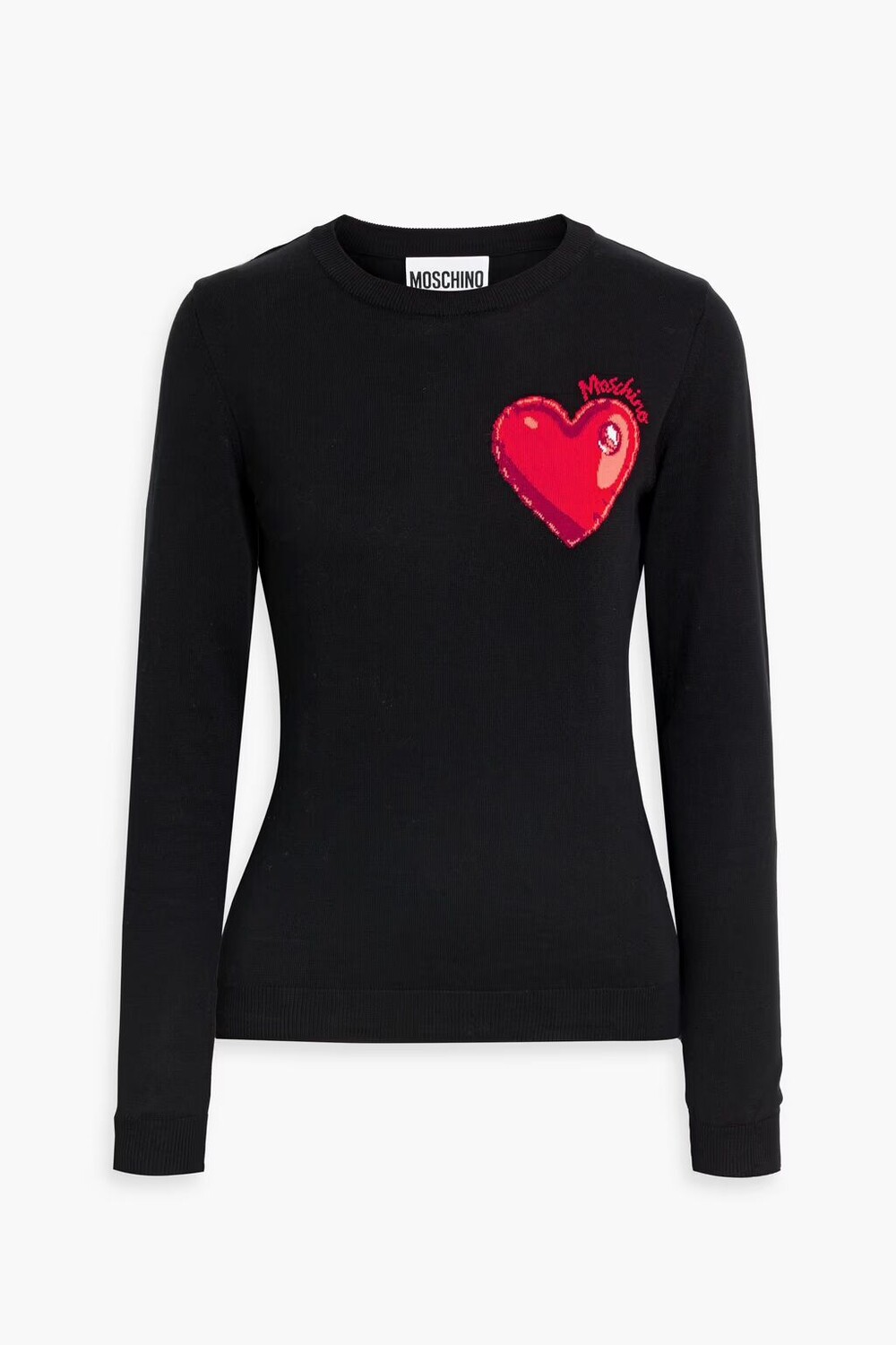 

Свитер из хлопка интарсии Moschino, черный