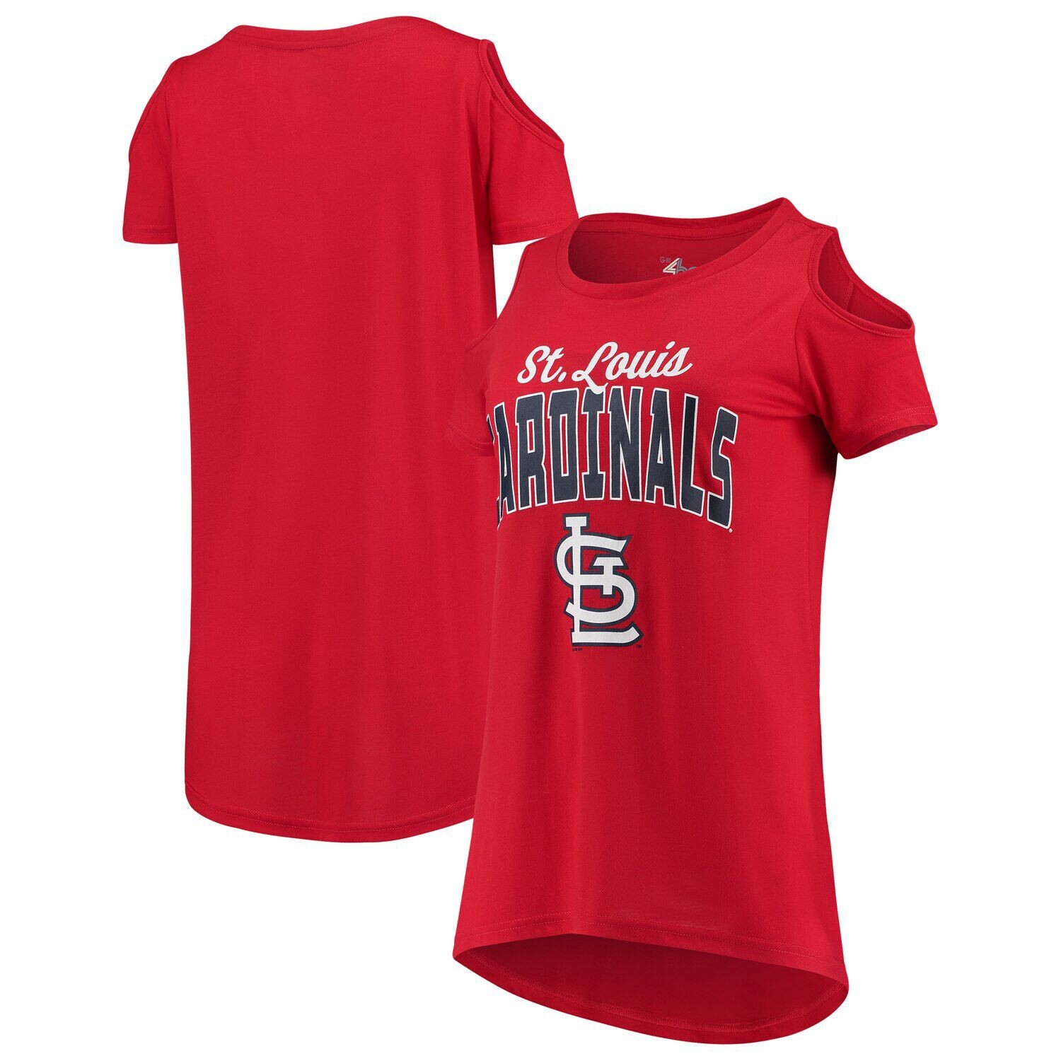 

Женская красная футболка G-III 4Her от Carl Banks St. Louis Cardinals Clear the Bases с открытыми плечами G-III, Красный