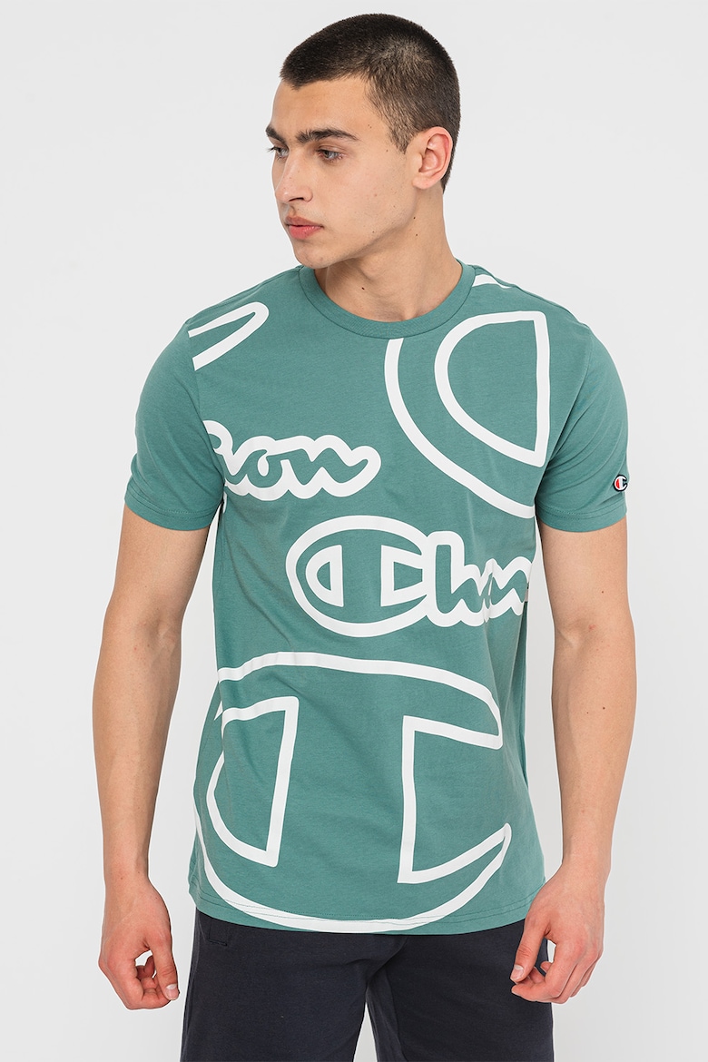 Легкая хлопковая футболка Champion, зеленый