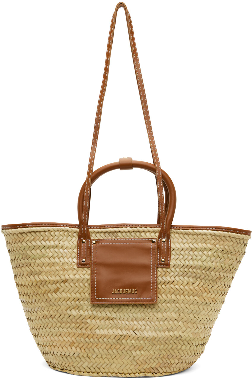 

Бежево-коричневая сумка-тоут Les Classiques 'Le Panier Soli' Jacquemus