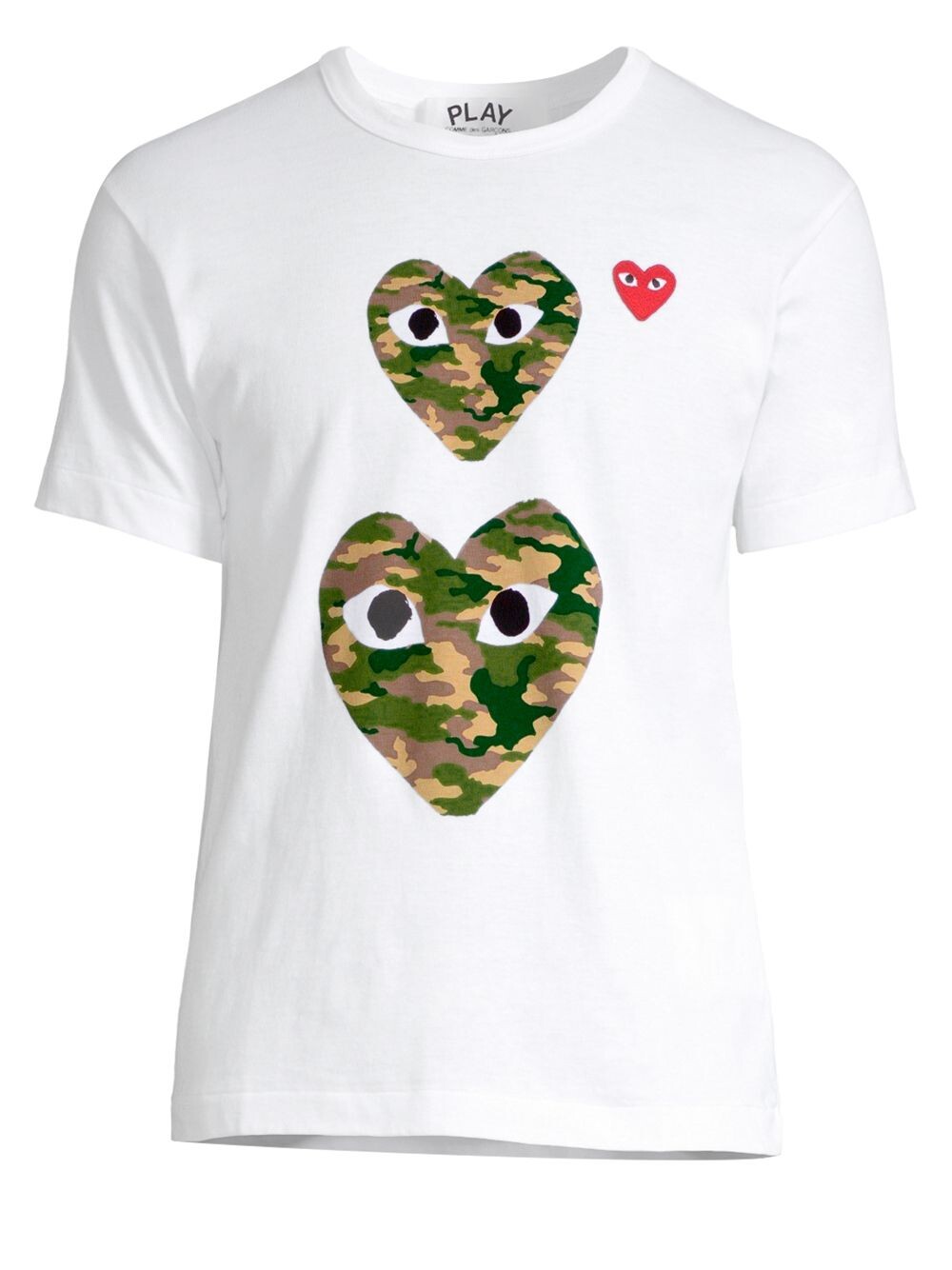 

Футболка с двойным камуфляжным логотипом Comme des Garçons PLAY, белый