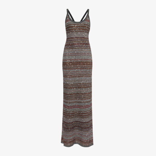 

Трикотажное платье макси с металлизированными пайетками Missoni, мультиколор