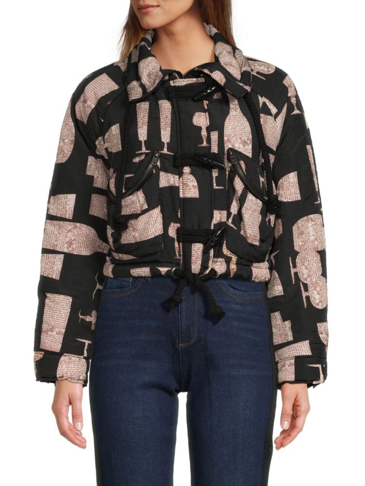 

Укороченная куртка с принтом Kenzo, цвет Black Multicolor