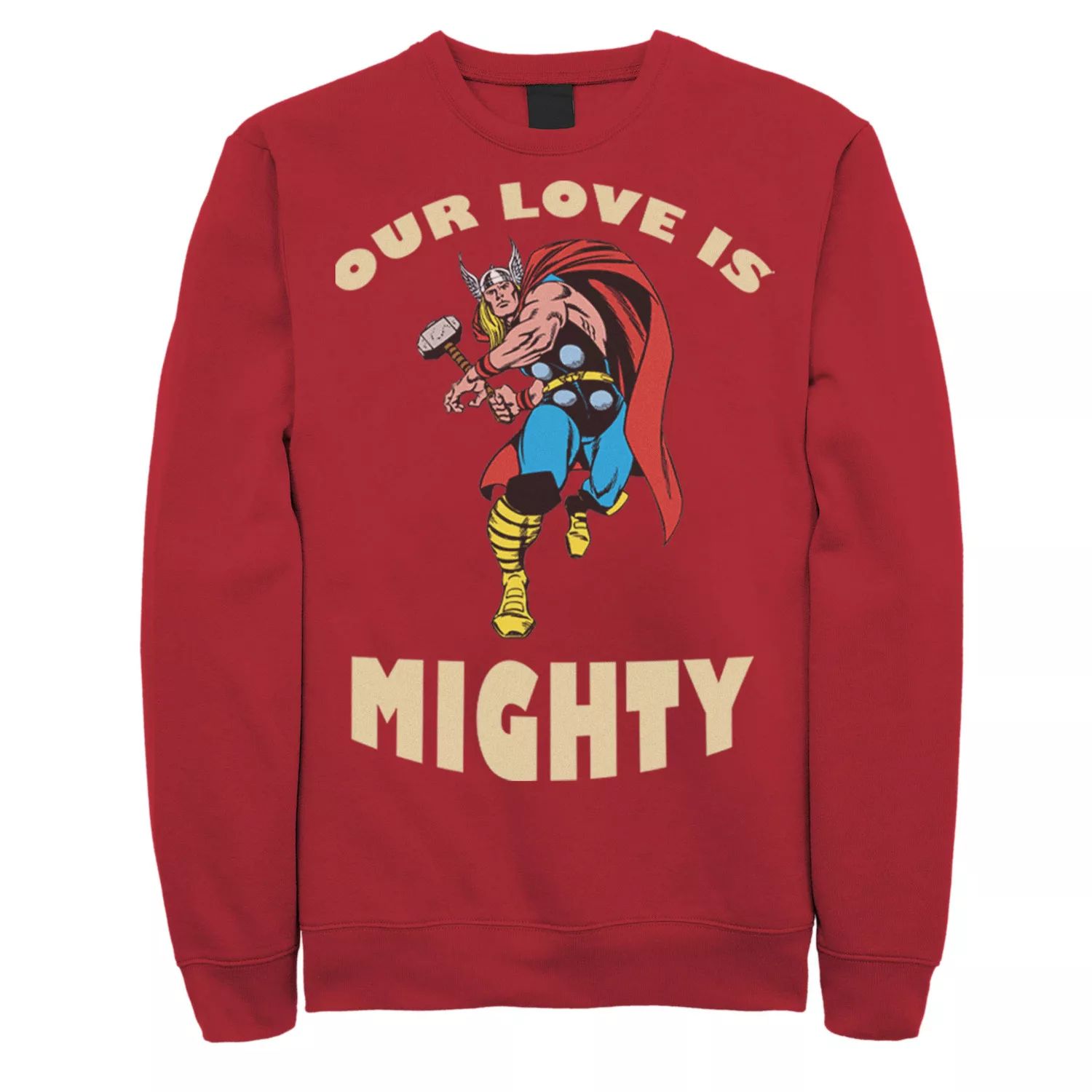 Мужской свитшот на День святого Валентина Marvel Mighty Love Licensed Character