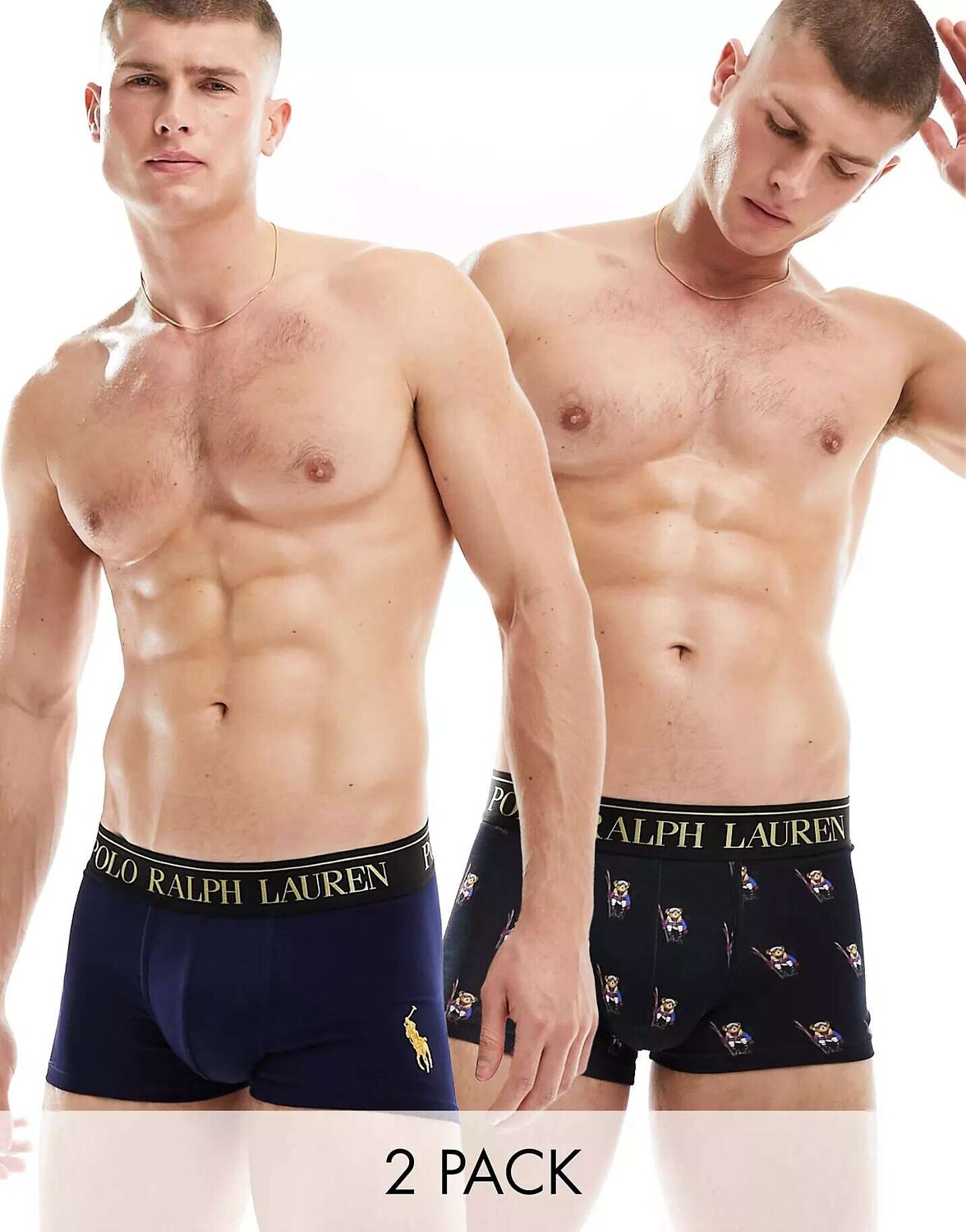 

Темно-черные плавки Polo Ralph Lauren (2 шт.) с логотипом в виде медведя